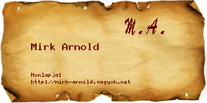 Mirk Arnold névjegykártya
